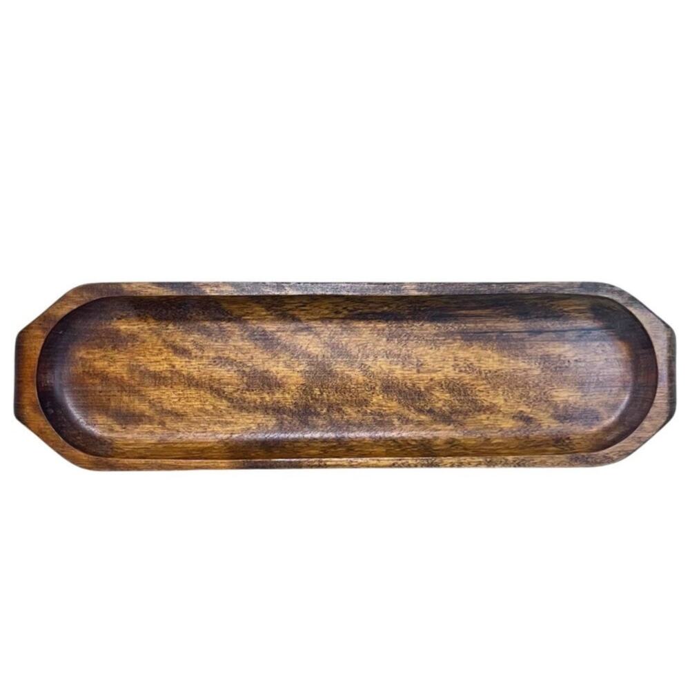 Vintage Wooden Serving Tray | Rustic Wood Catchall‎ | Mid-Century Style